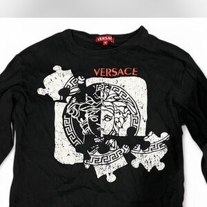 Versace Black and White Medusa Puzzle Shirt